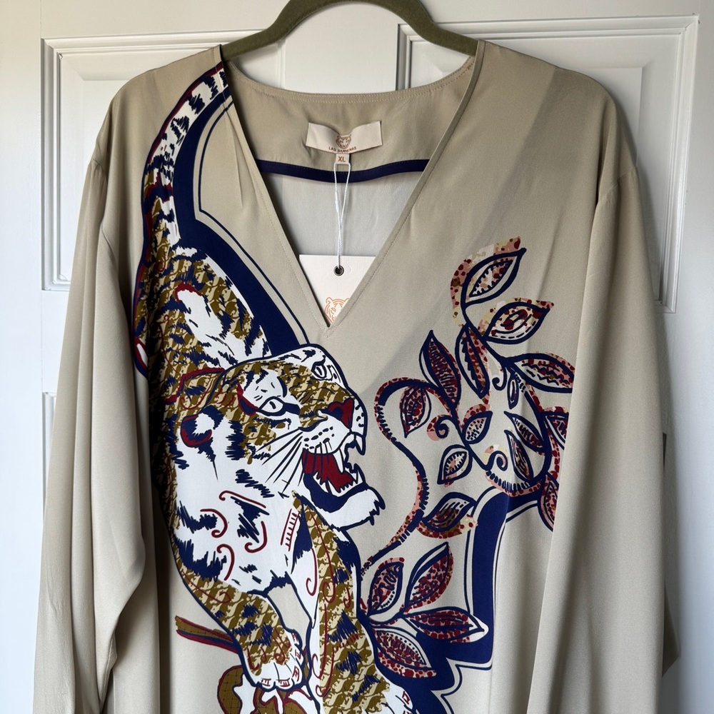 LAS SURENAS silk long sleeve dress - Picture 4 of 9